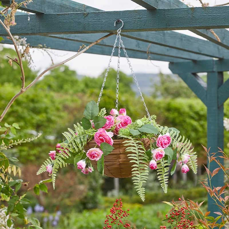 Regal Basket - Pink Perfection Artificial Hanging Basket