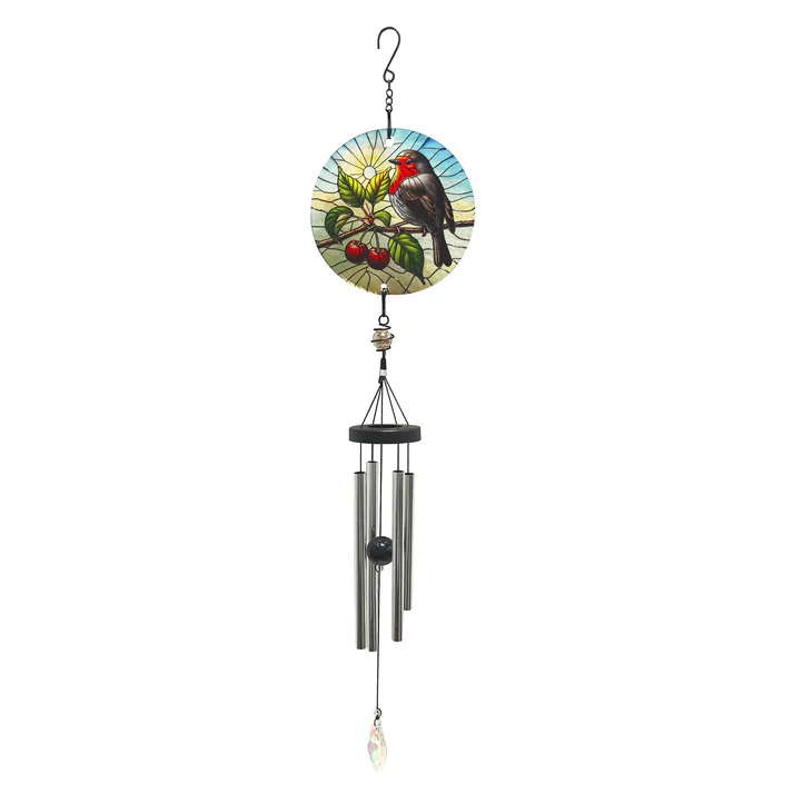 Small Glass Suncatcher Windchime - Robin