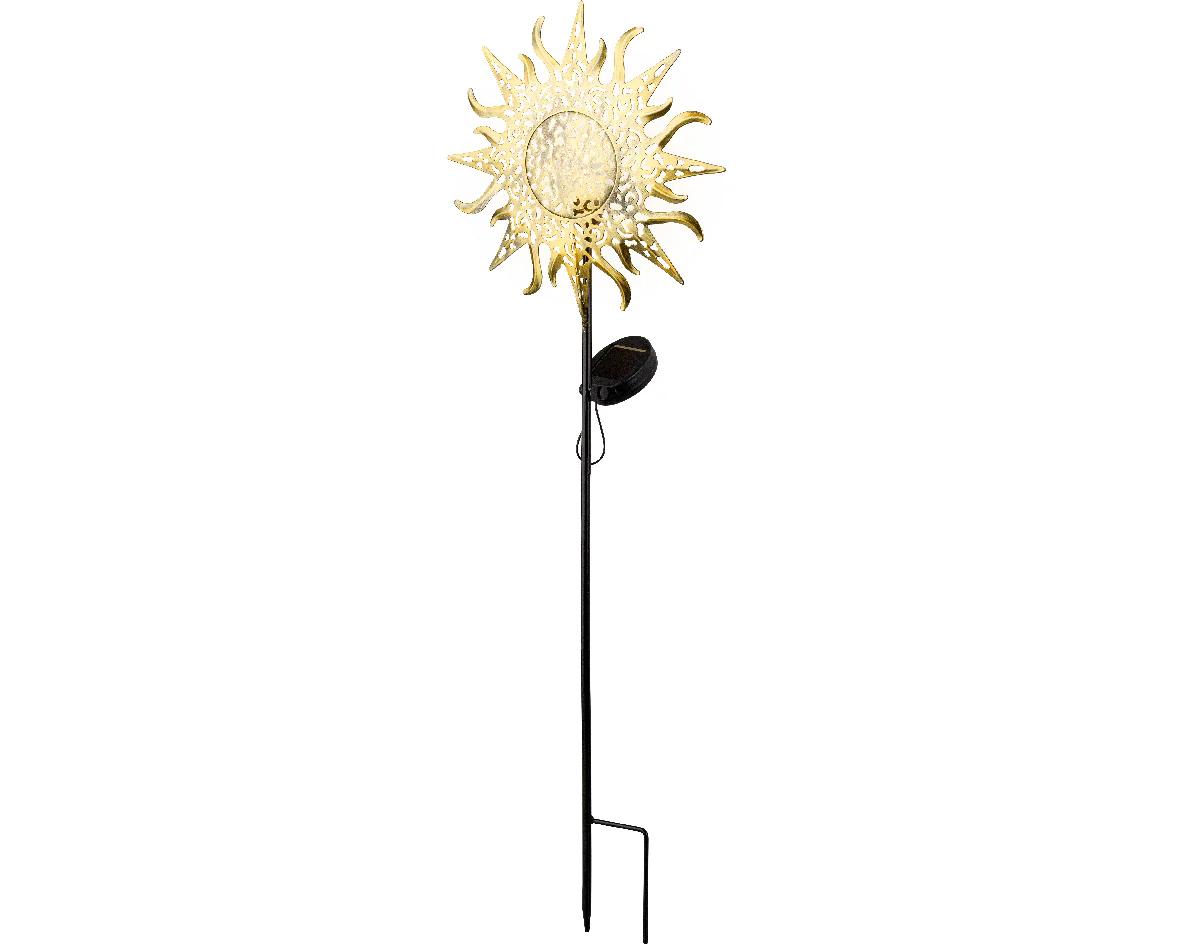 Solar Iron Golden Sun Stake Light - Image 2