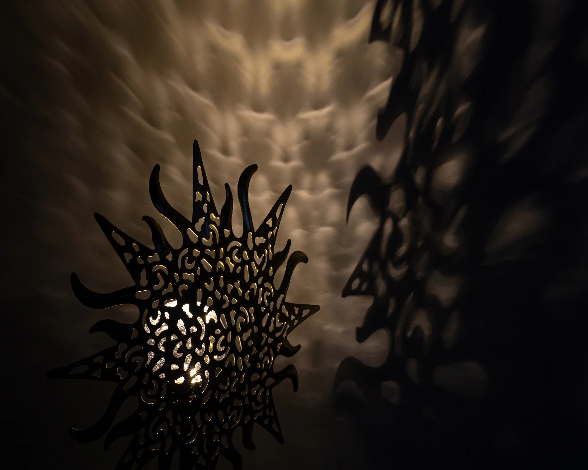 Solar Iron Golden Sun Stake Light - Image 3