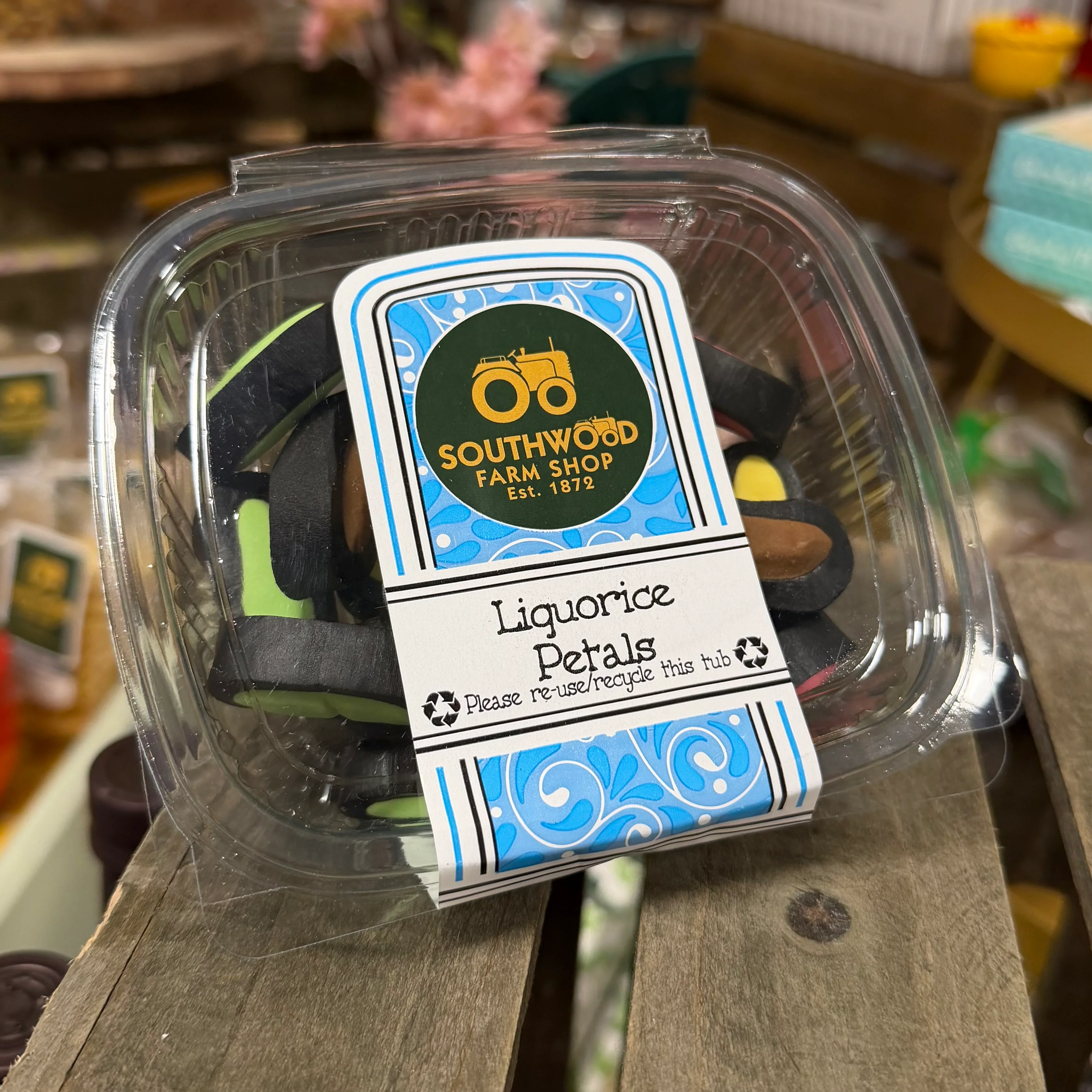 Southwood Farmshop - Liquorice Petals Tub of Sweets 190g