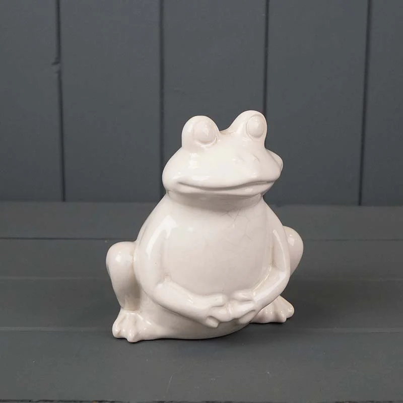 White Ceramic Frog Ornament