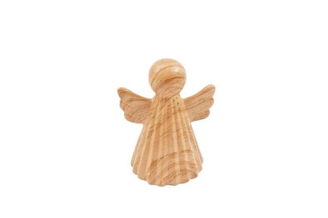 Wooden Effect Ceramic Angel Decoration 10cm