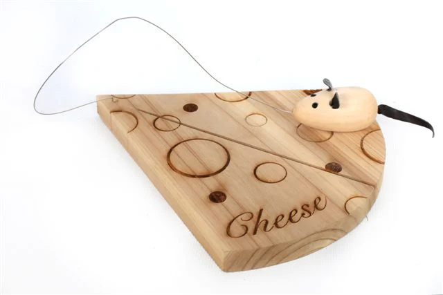 Wooden Cheeseboard Cheese with Mouse