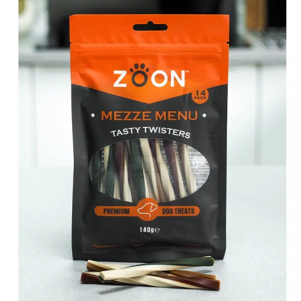 Zoon Mezze Menu Premium Tasty Twisters Dog Treats- Pack of 14